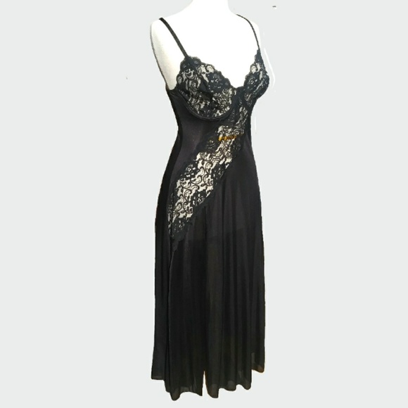 black lingerie gown